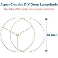 Aspen Creative 2010211 Metal Diy Drum Lamp Shade Strong Ring Us Style Spider That Connects To Lamp Harp Top Ringbrass Plate