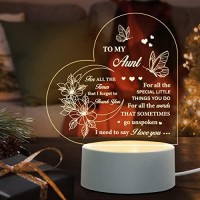 Benecharm Aunt Gifts From Niece Nephew, Acrylic Night Light Gifts For Aunt, Best Aunt Ever Gifts- Aunt Birthday Gifts, Thanksgiving, Christmas Gifts For Aunt