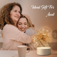 Benecharm Aunt Gifts From Niece Nephew, Acrylic Night Light Gifts For Aunt, Best Aunt Ever Gifts- Aunt Birthday Gifts, Thanksgiving, Christmas Gifts For Aunt