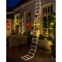 Toodour Led Christmas Lights - 10Ft Christmas Decorative Ladder Lights With Santa Claus, Christmas Decorations Lights For Indoor Outdoor, Window, Garden, Home, Wall, Xmas Tree Decor (Multicolor)