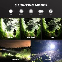 Flashlights Led High Lumens Rechargeable: 100000 Lumen Super Bright Flashlight, High Powered Flash Light With 5 Modes, Ipx6 Waterproof, Powerful Handheld Flashlights For Outdoor Home Emergency(2 Pack)