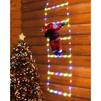 Toodour Led Christmas Light - Christmas Decorative Ladder Lights With Santa Claus, Christmas Decorations Lights For Indoor Outdoor, Window, Garden, Home, Wall, Xmas Tree Decor (2.5Ft, Multicolor)