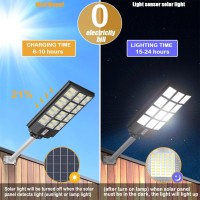 Insdea 1200W Led Solar Street Light Motion Sensor, 100000Lm Ip65 Waterproof Solar Security Flood Lights Outdoor With Remote Control, Dusk To Dawn Solar Lights Lamp For Garden Yard Parking Lot