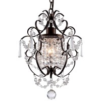 Modern Mini Crystal Chandelier Iron Bronze Crystal Light Fixtures Ceiling Mount 1 Light Small Chandeliers For Bedroom Elegant Cr