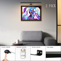 Tintindoc 2Pack Wireless Picture Lights With Remote Battery Operated 165 Painting Lights For Art Picture Full Metal With Dimm