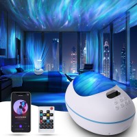 Galaxy Projector, 4 In 1 Aurora Star Projector Built-In Night Light Bluetooth Speaker White Noise, Northern Light Projector For Home Decor/Music/Sleeping/Gift(White)