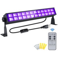 Thecham 60W Led Black Lights Bar Con Remote, Black Light For Glow Party With Timer & 3 Light Mode, Light Up 32X32Ft For Halloween Party Bedroom Posters Body Paint