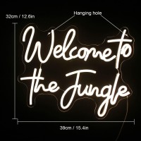 Ineonlife Welcome To The Jungle Neon Sign Warm White Letter Led Neon Lights For Bedroom Wall Decor Usb Powered Neon Signs For Ro