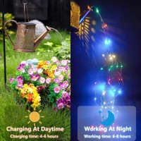 Morestar Solar Watering Can Garden Fairy Lights Outdoor Decoration(Multicolor),Decorative Solar Lights Waterproof Hanging Solar Lantern Hummingbird Gift For Mom Grandmom Birthday For Patio Yard Decor