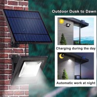 Awanber Solar Powered Lights Outdoor, 2 Pack Wall Mount Solar Dusk To Dawn Lights With Ip65 Waterproof, Super Bright Solar Security Flood Lights For Patio, Barn, Garden, Pathway,Yard, Lawn, Balcony