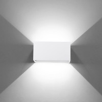 Kawell 24W Modern Wall Light Led Wall Sconce Up Down Adjustable Beam Angle Aluminum Wall Lamp Led Indoor Outdoor Waterproof Ip65 For Bedroom Bathroom Corridor Living Room Stairs Hallway, White 6000K