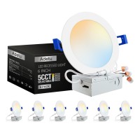 Adetu Led Recessed Lighting 6 Inch Ceiling Light With Junction Box 2700K/3000K/3500K/4000K/5000K Reset 12W Dimmable Can Lights High Brightness Etl And Energy Star Certified(6 Pack 6 Inch 5Cct)