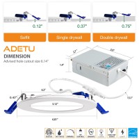 Adetu Led Recessed Lighting 6 Inch Ceiling Light With Junction Box 2700K/3000K/3500K/4000K/5000K Reset 12W Dimmable Can Lights High Brightness Etl And Energy Star Certified(6 Pack 6 Inch 5Cct)