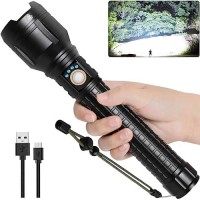 Lbe Rechargeable Brightest Led Flashlight, 250,000 High Lumens Super Bright Powerful Flashlight With 5 Modes, Ipx7 Waterproof Handheld Large Flash Light For Emergencies Camping