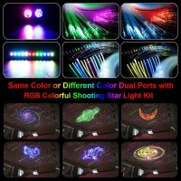 Akepo 20W Rgbw Twinkle Dualhead Different Color App Fiber Optic Lights Colorful Meteor Light Kit900Pcs 003In 98Ft Optical F