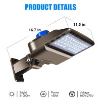 Juyace 150W Led Flood Light Dusk To Dawn Outdoor Lighting Barn Light Commercial Wall Mounted Shoe Box Street Yard Security Area