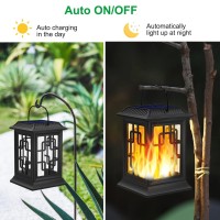 Woenergy Solar Lanterns Outdoor Waterproof Hanging Solar Lights For Outside Black Hanging Solar Powered Lantern Decorative For