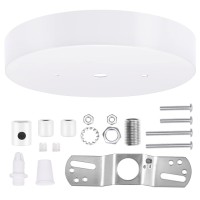 Canomo 6 Inch White Ceiling Lighting Canopy Kit Ceiling Plate Cover 3 Holes For Pendant Light And Chandelier With All Hardware I