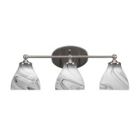 Capri 3 Light Bath Bar Shown In Brushed Nickel Finish With 6.25