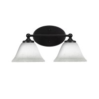 Capri 2 Light Bath Bar Shown In Matte Black Finish With 7