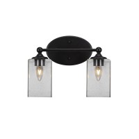 Capri 2 Light Bath Bar Shown In Matte Black Finish With 4