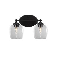 Capri 2 Light Bath Bar Shown In Matte Black Finish With 6