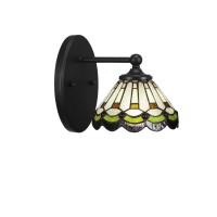 Capri 1 Light Wall Sconce Shown In Matte Black Finish With 7