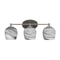 Capri 3 Light Bath Bar Shown In Brushed Nickel Finish With 6