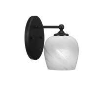 Capri 1 Light Wall Sconce Shown In Matte Black Finish With 6