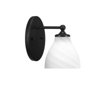 Capri 1 Light Wall Sconce Shown In Matte Black Finish With 6.25