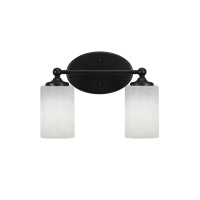 Capri 2 Light Bath Bar Shown In Matte Black Finish With 4