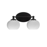 Capri 2 Light Bath Bar Shown In Matte Black Finish With 7