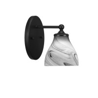 Capri 1 Light Wall Sconce Shown In Matte Black Finish With 6.25