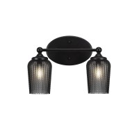 Capri 2 Light Bath Bar Shown In Matte Black Finish With 5