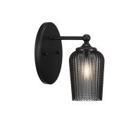 Capri 1 Light Wall Sconce Shown In Matte Black Finish With 5