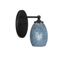 Capri 1 Light Wall Sconce Shown In Matte Black Finish With 5