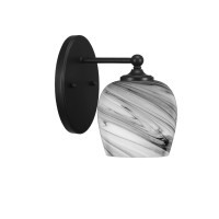 Capri 1 Light Wall Sconce Shown In Matte Black Finish With 6