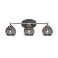 Capri 3 Light Bath Bar Shown In Brushed Nickel Finish With 6