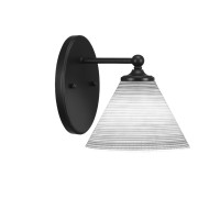 Capri 1 Light Wall Sconce Shown In Matte Black Finish With 7