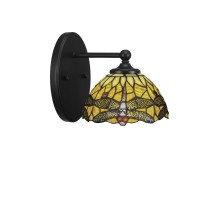 Capri 1 Light Wall Sconce Shown In Matte Black Finish With 7