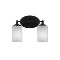 Capri 2 Light Bath Bar Shown In Matte Black Finish With 4