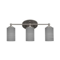 Capri 3 Light Bath Bar Shown In Brushed Nickel Finish With 4