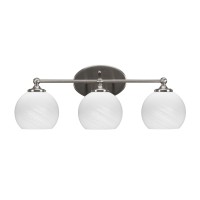 Capri 3 Light Bath Bar Shown In Brushed Nickel Finish With 5.75