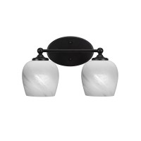 Capri 2 Light Bath Bar Shown In Matte Black Finish With 6