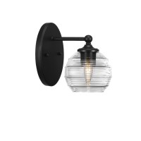 Capri 1 Light Wall Sconce Shown In Matte Black Finish With 6