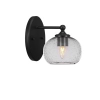 Capri 1 Light Wall Sconce Shown In Matte Black Finish With 7