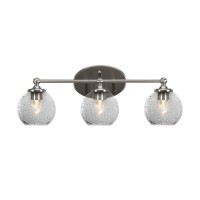 Capri 3 Light Bath Bar Shown In Brushed Nickel Finish With 5.75