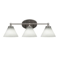 Capri 3 Light Bath Bar Shown In Brushed Nickel Finish With 7