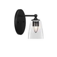 Capri 1 Light Wall Sconce Shown In Matte Black Finish With 4.5