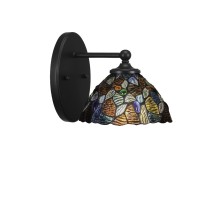 Capri 1 Light Wall Sconce Shown In Matte Black Finish With 7